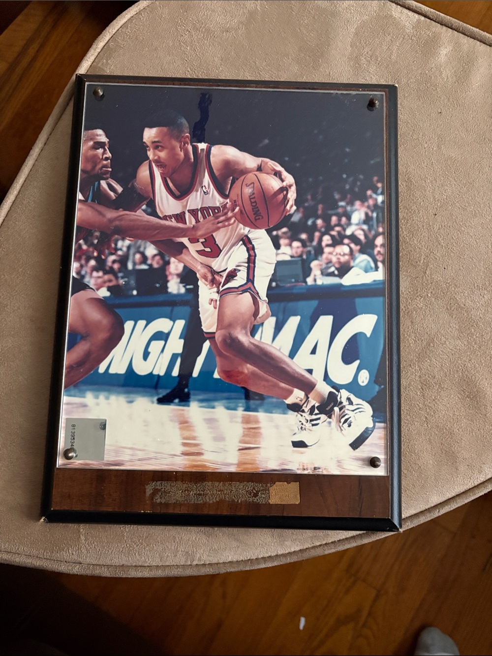 Framed Basketball Action Plaque - White